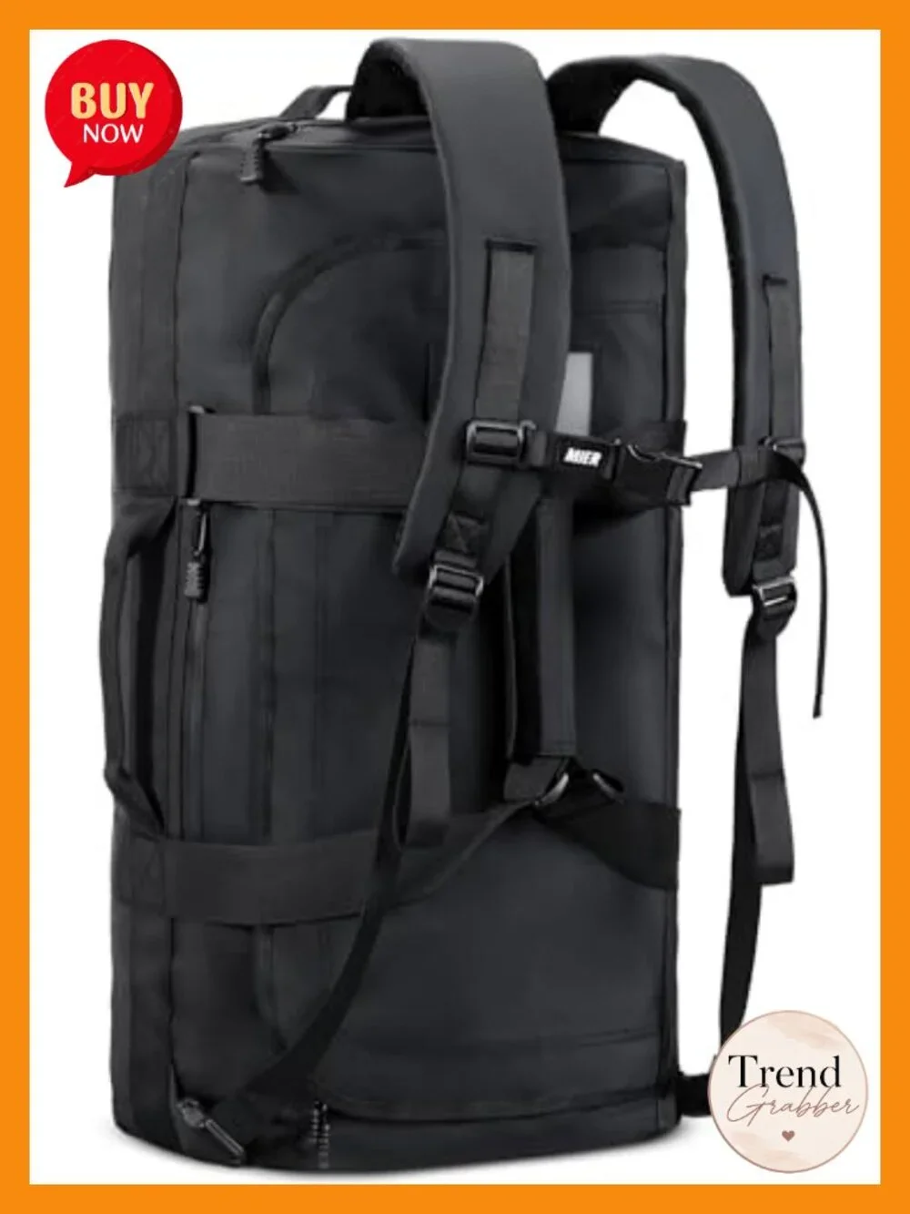 Heavy Duty Water Resistant Convertible Backpack Duffel, Travel Gym Camping 90L